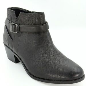 Vionic Women’s US 9.5 Farrah Leather Ankle Boots Black Leather Comfort Booties